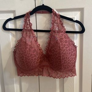 VS Pink Floral Lace Bralette
